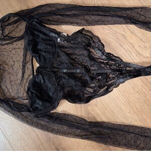 Sheer Black Lace Bodysuit - Women's Intimates & Sleepwear
